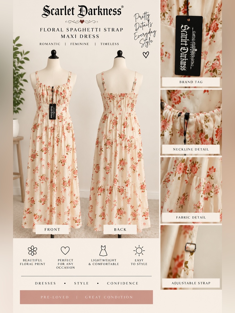 Floral Spaghetti Strap Maxi Dress